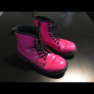Hot pink patent leather Dr Martens boots EUR 34